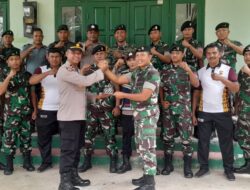 Polsek Jajaran Polres Pidie Jaya dan Muspika Sambut HUT TNI ke-78 dengan Kunjungan ke Koramil