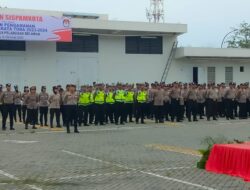 Kapolres Belawan Pimpin Pelatihan Sispamkota Guna Pengamanan Pemilu di Lapangan Pelindo Regional