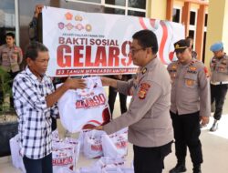 Polres Pidie Jaya Bagi Paket Bansos Dalam Rangka Mensukseskan Kegiatan Bhakti Sosial AKABRI 1990