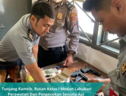 Senjata api dicek dan dirawat guna menunjang Kamtib Rutan kelas 1 Medan