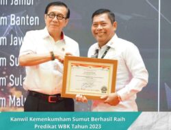 Kanwil Kemenkumham Sumut Berhasil Raih Predikat WBK Tahun 2023