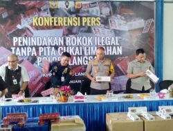 Kepala Bea Cukai Langsa Gelar Konferensi pers, Rokok Ilegal Beredar Di kota langsa.