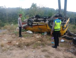 Diduga Sopir Tidak Mengetahui Medan Jalan, Mengakibatkan Satu Unit Minibus Alami Kecelakaan di Bener Meriah