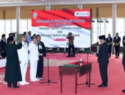 Lantik Pj Bupati Deli Serdang dan Pj Bupati Tapanuli Utara, Pj Gubernur Sumut Hassanudin Ingatkan Tugas Mendesak Ini.
