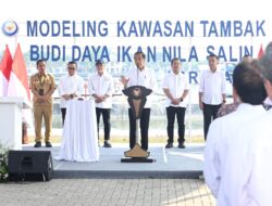 Bey Machmudin Dampingi Presiden Jokowi Resmikan Modeling Budidaya Ikan Nila Salin