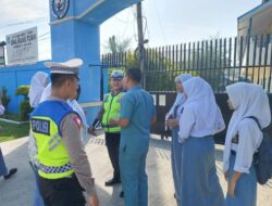 Sat Lantas Polres Pelabuhan Belawan Sosialisasi Keselamatan Lalu Lintas di SMA Hang Tuah