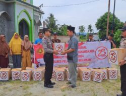 Polres Pelabuhan Belawan Gelar Bakti Sosial dan Bakti Religi Sambut Hari Bhayangkara ke-78.