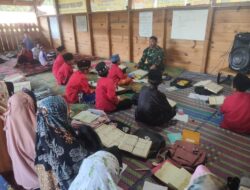 Satgas TMMD Ke 121 Merangkap Guru Ngaji di TPQ Nurul Iman Desa Dedamar