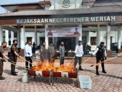 Sinergi Kejari dan Polres Bener Meriah, Kasat Resnarkoba Hadiri Pemusnahan Barang Bukti Narkotika