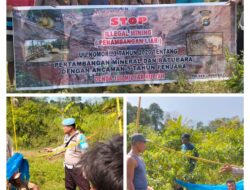 Polsek Lingga Bayu Cek Lokasi Dan Sosialisasikan Stop Peti ( Pertambangan Tanpa Izin ).