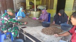 Babinsa Koramil 03/Pegasing Dampingi Warga Binaan Proses Penyortiran Kopi