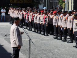 Kapolres Aceh Tengah Pimpin Langsung Apel Kesiapan Pengamanan Aksi Unjuk Rasa Warga Serule