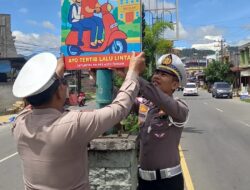 Tekan Angka Kecelakaan, Satlantas Polres Aceh Tengah Pasang Baleho Dan Spanduk Himbauan Di Sejumlah Titik Strategis