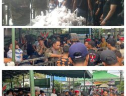Pembina GRIB Medan Ferdi Sembiring Sembelih 19 Ekor Lembu Di Idul Adah Berbagi dengan Masarakat di halaman kantor GRIB jaya.