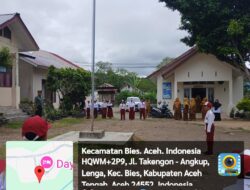 Danpos Bies Hadiri Pengibaran Bendera Merah putih di SD Negri 5 Bies