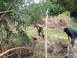 Babinsa Koramil 03/TG Bersama Warga, Goro Akses Jalan Perkebunan