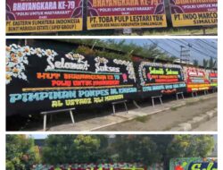 Ribuan Papan Bunga dan Penayangan Videotron Warnai HUT Bhayangkara ke-79 di Sumatera Utara