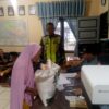 Babinsa Koramil 01/Bandar, Dampingi, Perum Bulog Salurkan Bantuan Bahan Pangan kepada 35 KK Di Wilayah