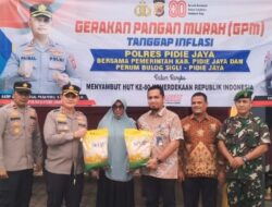 4 Ton Beras untuk Rakyat: Polres Pidie Jaya Gelar GPM Sambut HUT ke-80 RI di Jangka Buya
