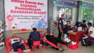 Semarak Kemerdekaan, Rutan Kelas I Medan Gelar Senam Sehat, Donor Darah dan Pemeriksaan Kesehatan Gratis