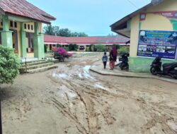Kubangan Becek, Potret Pilu Halaman SD Negeri Geulumpang Payong di Aceh Timur