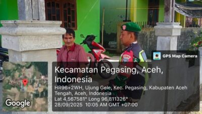 Perkuat Ketahanan Pangan, Babinsa Ajak Warga Ujung Gele Peduli Kebersihan Kampung
