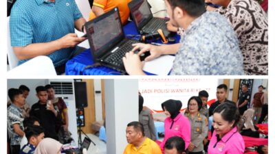 HUT ke-77, Polwan Polda Sumut Bersama Bhayangkari Tebar Kepedulian Lewat Donor Darah