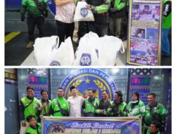 Rutan Kelas I Medan Bagikan 50 Paket Bansos kepada Pengemudi Ojek Online