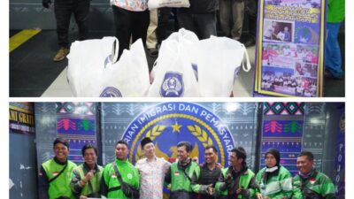 Rutan Kelas I Medan Bagikan 50 Paket Bansos kepada Pengemudi Ojek Online