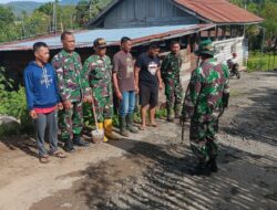 Satgas TMMD ke-126 Kodim 0106/Ateng Suplai Material Pembangunan MCK untuk Warga Desa Kute Keramil