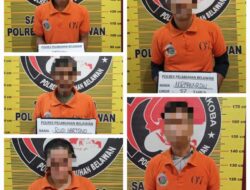 Polres Pelabuhan Belawan Amankan 5 Pengguna Narkoba Saat Penyisiran Lokasi Rawan Tawuran