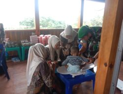 Wujud Kepedulian TNI, TMMD Ke-126 Gelar Posyandu dan Edukasi Gizi di Kute Keramil