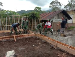 Anggota Satgas TMMD ke-126 Kodim 0106/Aceh Tengah Mulai Membangun Pondasi RTLH