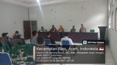 Babinsa Koramil 03/Pegasing Hadiri Musyawarah Persiapan Pemilihan Reje Periode 2025–2031 di Kecamatan Bies
