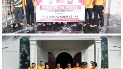 Sambut HUT Humas Polri ke-74, Bidhumas Polda Sumut Tebar Kepedulian Lewat Bakti Religi
