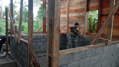 TMMD Ke-126 Kodim 0106/Ateng Wujudkan Hunian Layak Bagi Ibu Kasnawati di Desa Roteh
