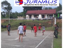 Olahraga Voli Jadi Sarana Satgas TMMD ke-126 Pererat Hubungan dengan Masyarakat Aceh Tengah