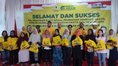 Dalam Menyambut HUT Partai Golkar ke 61,Di Laksanakan kegiatan Bhakti Sosial, Donor Darah Dan Pemeriksaan Kesehatan Gratis