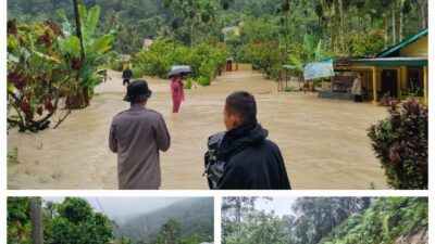 Polsek Pahae Jae Prioritaskan Evakuasi Warga dan Himbauan Keselamatan di Lokasi Banjir dan Longsor Purbatua