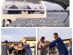 Ditpolairud Polda Sumut Salurkan Bantuan Sembako untuk Nelayan Belawan yang Terdampak Cuaca Buruk