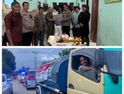 Polres Langkat Kolaborasi Salurkan Sembako dan Air Bersih untuk Korban Banjir di Besitang