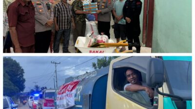 Polres Langkat Kolaborasi Salurkan Sembako dan Air Bersih untuk Korban Banjir di Besitang