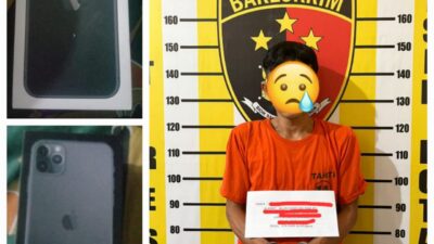 Tertidur di Musholla SPBU, Handphone Pemudik Raib; Pelaku Dibekuk Polsek Kota Pinang Kurang dari 24 Jam