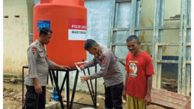Jawab Krisis Air Pascabencana, Brimob Bangun Sumur Bor dan Salurkan Air Bersih di Tapanuli Tengah