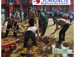 Sekolah Terdampak Bencana Dibersihkan, Brimob–TNI Percepat Pemulihan Pendidikan di Tapanuli Tengah