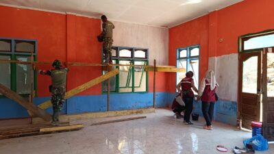 Satgas Gulbencal Kodim 0106/Aceh Tengah Lanjutkan Pembersihan Fasilitas Pendidikan dan Rumah Ibadah di Pegasing