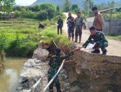 Danramil 03/Pegasing Bersama Yon Zipur 17 Laksanakan Pengecekan Jembatan Tensaran