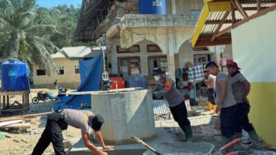 Gotong Royong Brimob Polda Sumut, Rumah Warga dan Sumur Masjid Aek Ngadol Mulai Pulih