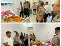Peduli Dengan Anggotanya Kapolres Pakpak Bharat Besuk Kapolsek Sukaramai Di RSUD Sidikalang.