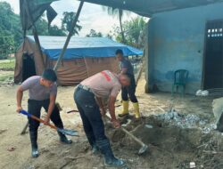 Brimob dan Warga Batang Toru Bergerak Bersama Pulihkan Kehidupan Pascabencana